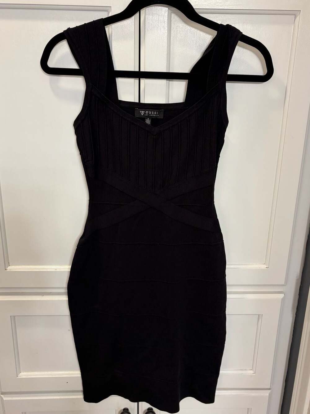 Guess Los Angeles Black Sleeveless Bandage Cris’s Cross Bodycon Dress Size 2